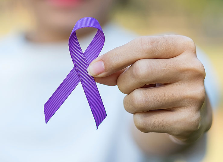 Photo of purple support ribbon